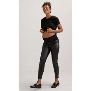 HATCH The Vegan Stretch Leather Legging Women's Maternity Size XL in Black NWT!